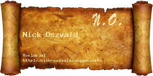 Nick Oszvald névjegykártya